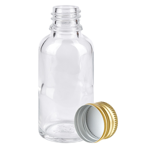 30ml flaska 11mm skruvkork Alu-Gold Standard ClearLine UT18/30 30ml flaska 11mm skruvkork Alu-Gold Standard ClearLine UT18/30