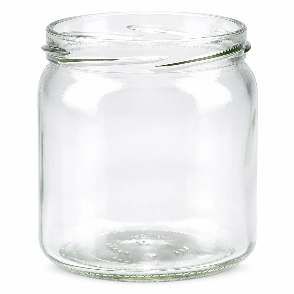 408ml rund glasburk utan lock (TO82) UNiTWIST UNiTWIST Runda408 rund burk 408ml TO82 konserveringsburk skruvlocksburk transparent tom utan lock