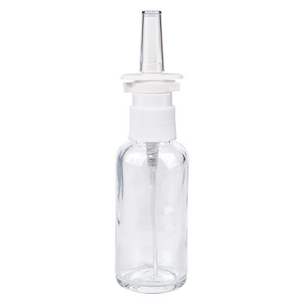 Apoteksflaska klar 30ml nässpray vit standard Apoteksflaska klar 30ml nässpray vit standard