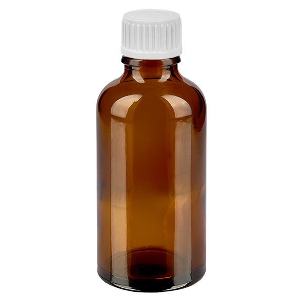 50ml Droppflaska 0,9mm vit standardförslutning BrownLine UT18/50