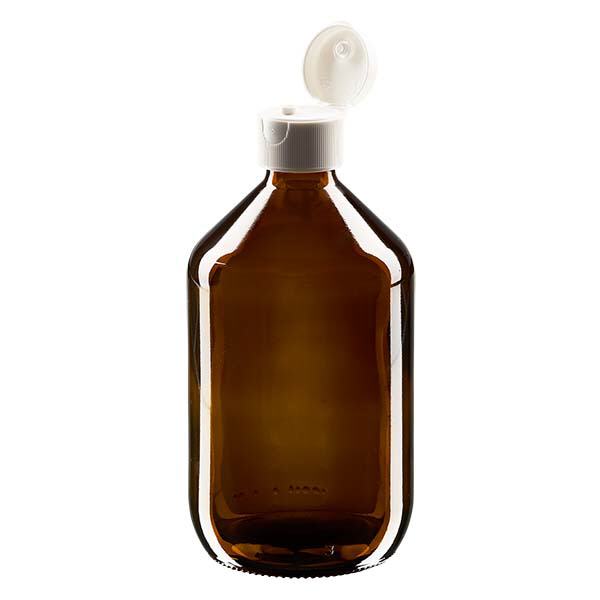 500ml medicinflaska brun, med flip-top lock ApoGlas 500ml medicinflaska brun, med flip-top lock ApoGlas