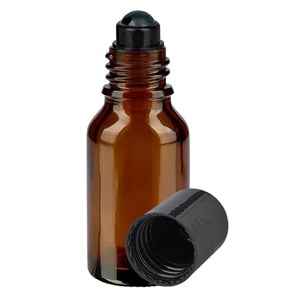 Apoteksflaska brun 30ml roll-on lock svart Apoteksflaska brun 30ml roll-on lock svart