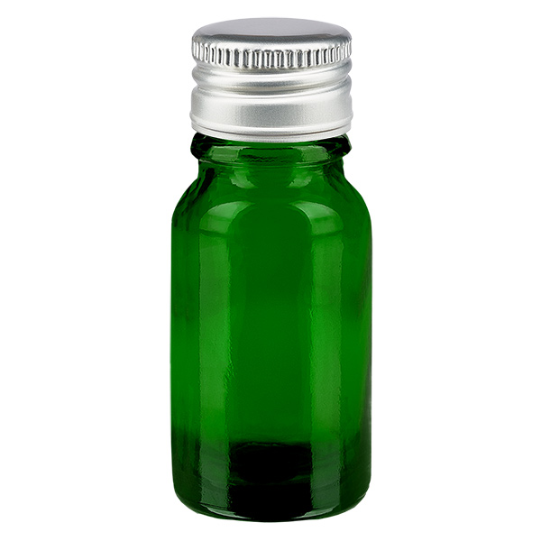 10ml flaska 11mm skruvkork Alu-Silver Standard GrönL.UT18/10