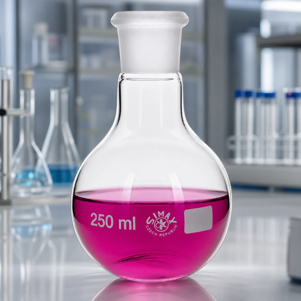 Höftkolv 250ml med standardslipad fog (29/32) Precisionsmätkolv 250 ml med standardiserad slipad fog 29/32 för professionella laboratorier