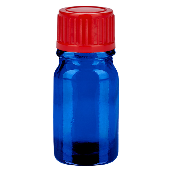 5 ml flaska 11mm skruvkork röd standard BlueLine UT18/5