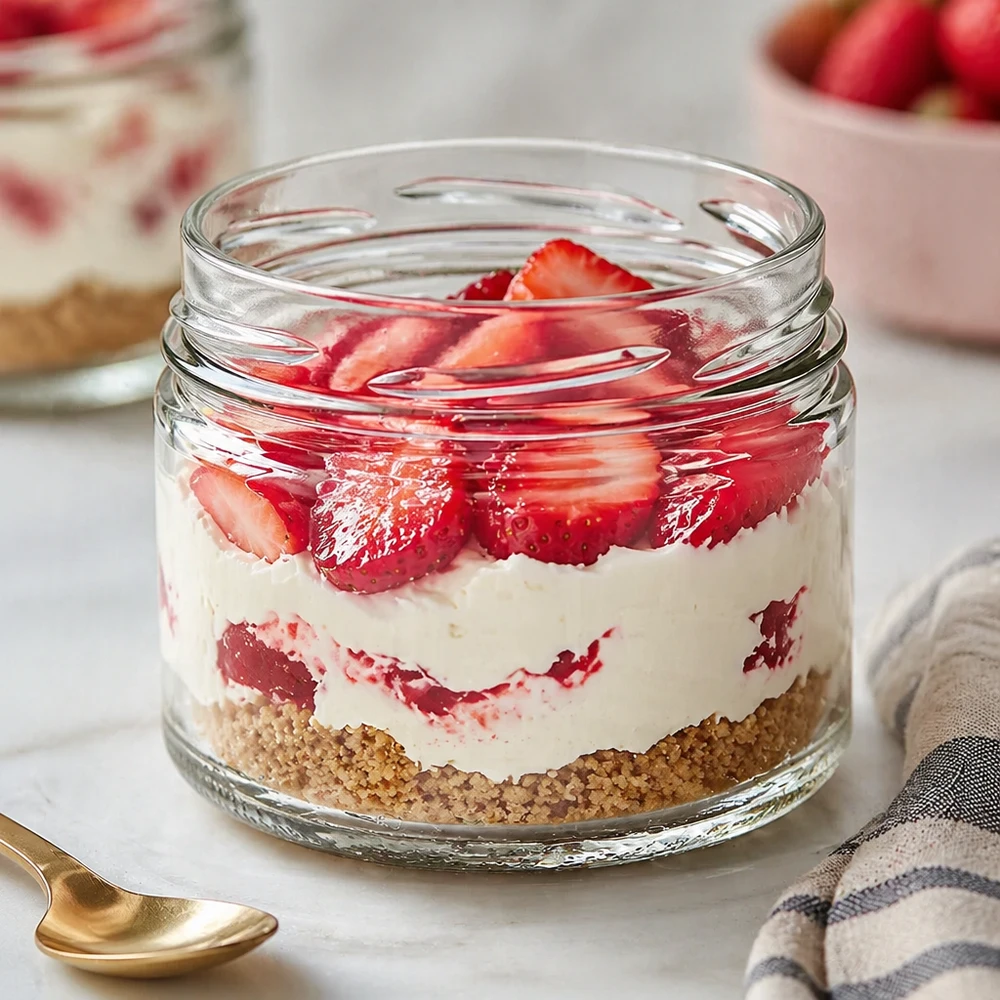 540 ml rund burk utan lock (TO100) UNiTWIST UNiTWIST Runda540 tumlare 540ml TO100 fylld med skiktad dessert jordgubbar mascarpone kex bas dessert recept