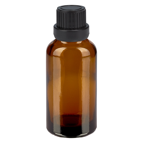 30ml flaska 11mm skruvkork svart säkerhetsförslutningII BrownLine UT18/30