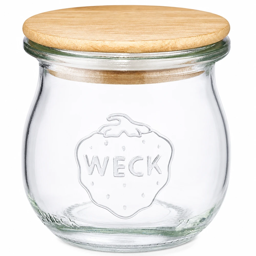 75ml tulpanburk WECK RR40 med trälock WECK tulpanburk 75ml RR40 med trälock Konserveringsburk av glas med korklock