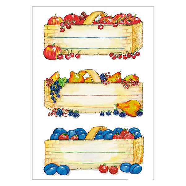 Köksetiketter "Fruktkorgar" (12 klistermärken) Köksetiketter "Fruktkorgar" (12 klistermärken)
