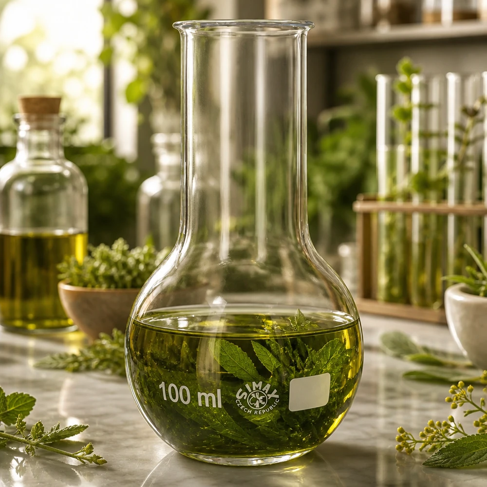 Höftkolv 100ml med bred hals Standkolv 100 ml med ergonomisk design och mätmarkeringar för exakt volymbestämning i laboratoriet