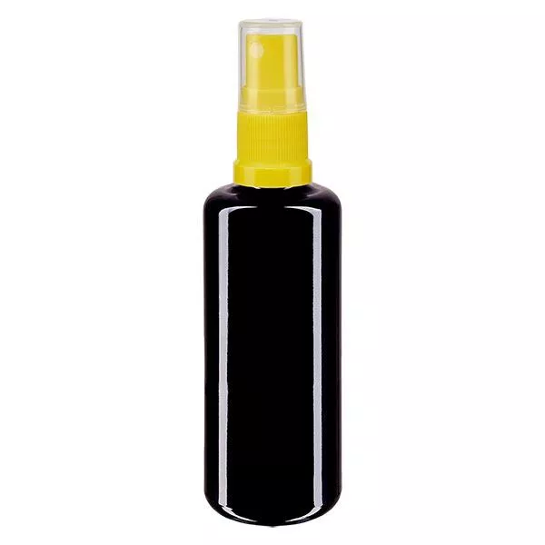 Apoteksflaska violett 100ml spray topp gul Apoteksflaska violett 100ml spray topp gul