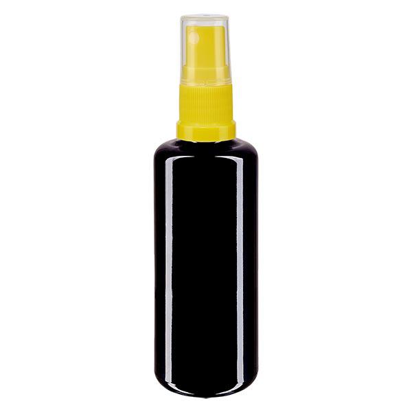 Apoteksflaska violett 100ml spray topp gul Apoteksflaska violett 100ml spray topp gul