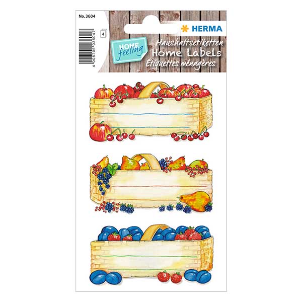 Köksetiketter "Fruktkorgar" (12 klistermärken)