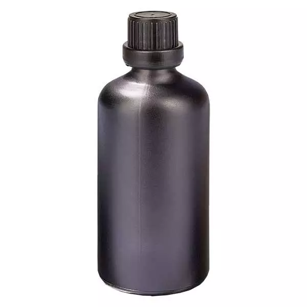 100ml flaska 11mm skruvkork med säkerhetsförslutning SvartL. UT18/100 100ml flaska 11mm skruvkork med säkerhetsförslutning SvartL. UT18/100