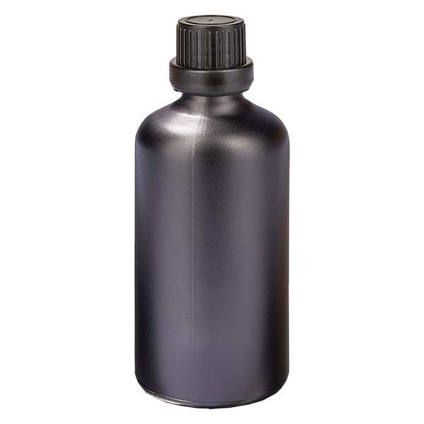 100ml flaska 11mm skruvkork med säkerhetsförslutning SvartL. UT18/100 100ml flaska 11mm skruvkork med säkerhetsförslutning SvartL. UT18/100