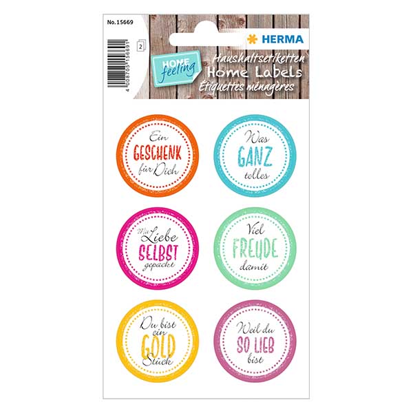 Klistermärke "Joy" (12 klistermärken med glitter) ø34mm