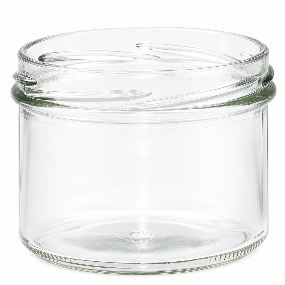 225ml Krossade glasögon utan lock (TO82) UNiTWIST Tom 225 ml murarburk med TO82-gänga transparent utan lock för sylt och konserver