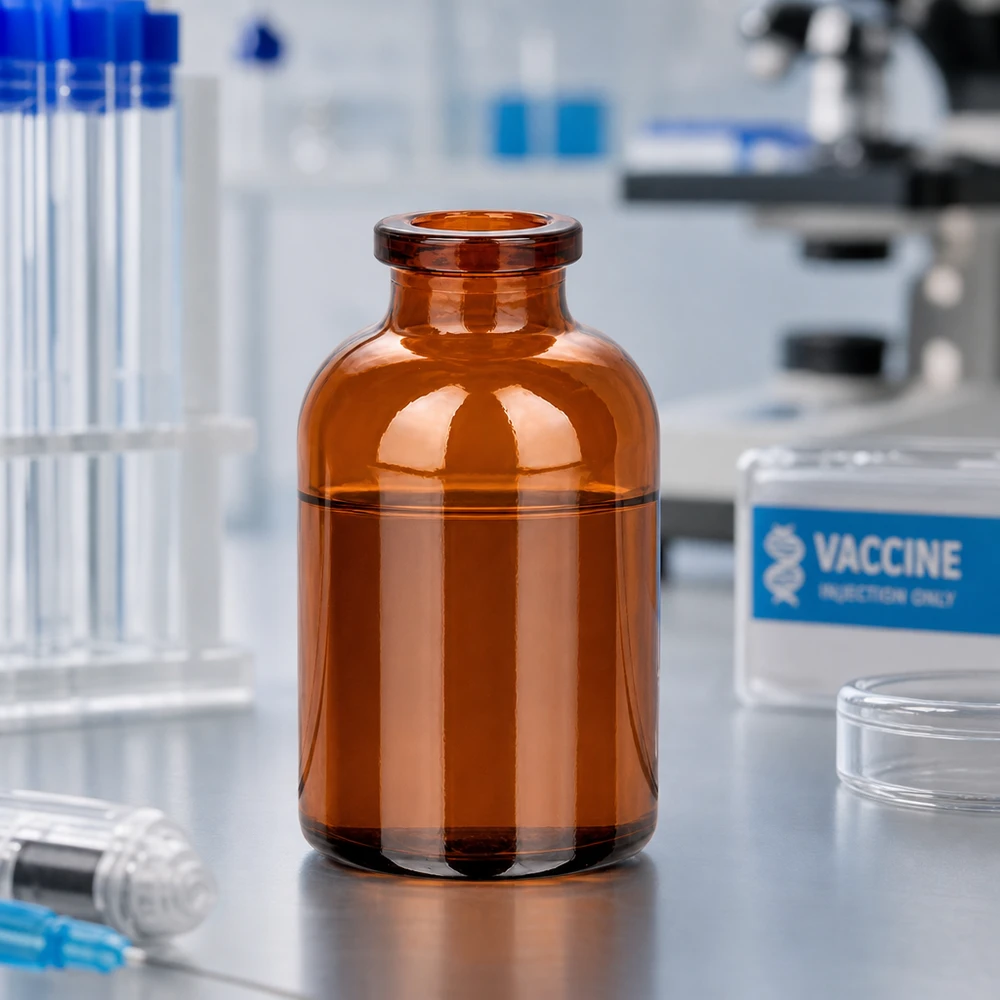 Injektionsflaska av bärnstensfärgat glas 30ml Apotheken-Injektionsflasche Braunglas 30ml hydrolysebeständig Typ I für Pharmazeutika