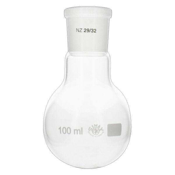Rundkolv 100 ml med standard slipad fog (29/32) Rundkolv 100 ml med standard slipad fog (29/32)