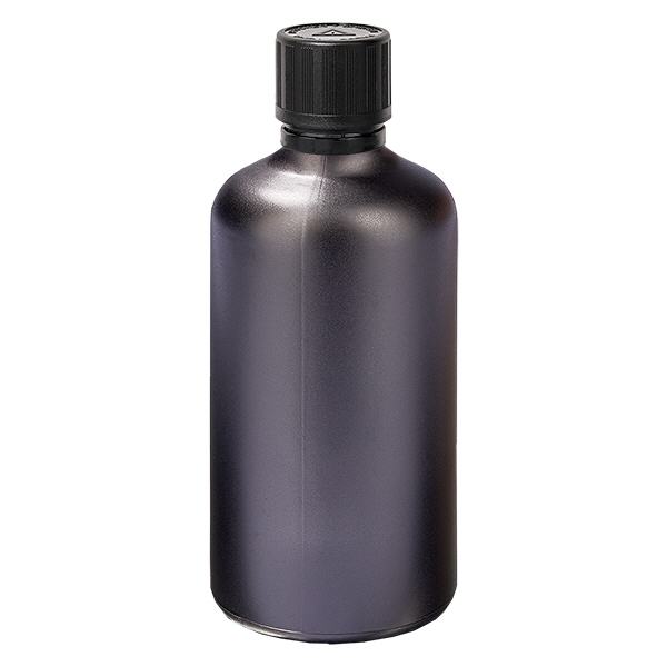 100ml Droppflaska 1mm svart säkerhetsförslutning Barnsäkerhetslås Blindvarningssymbol BlackL. UT18/100