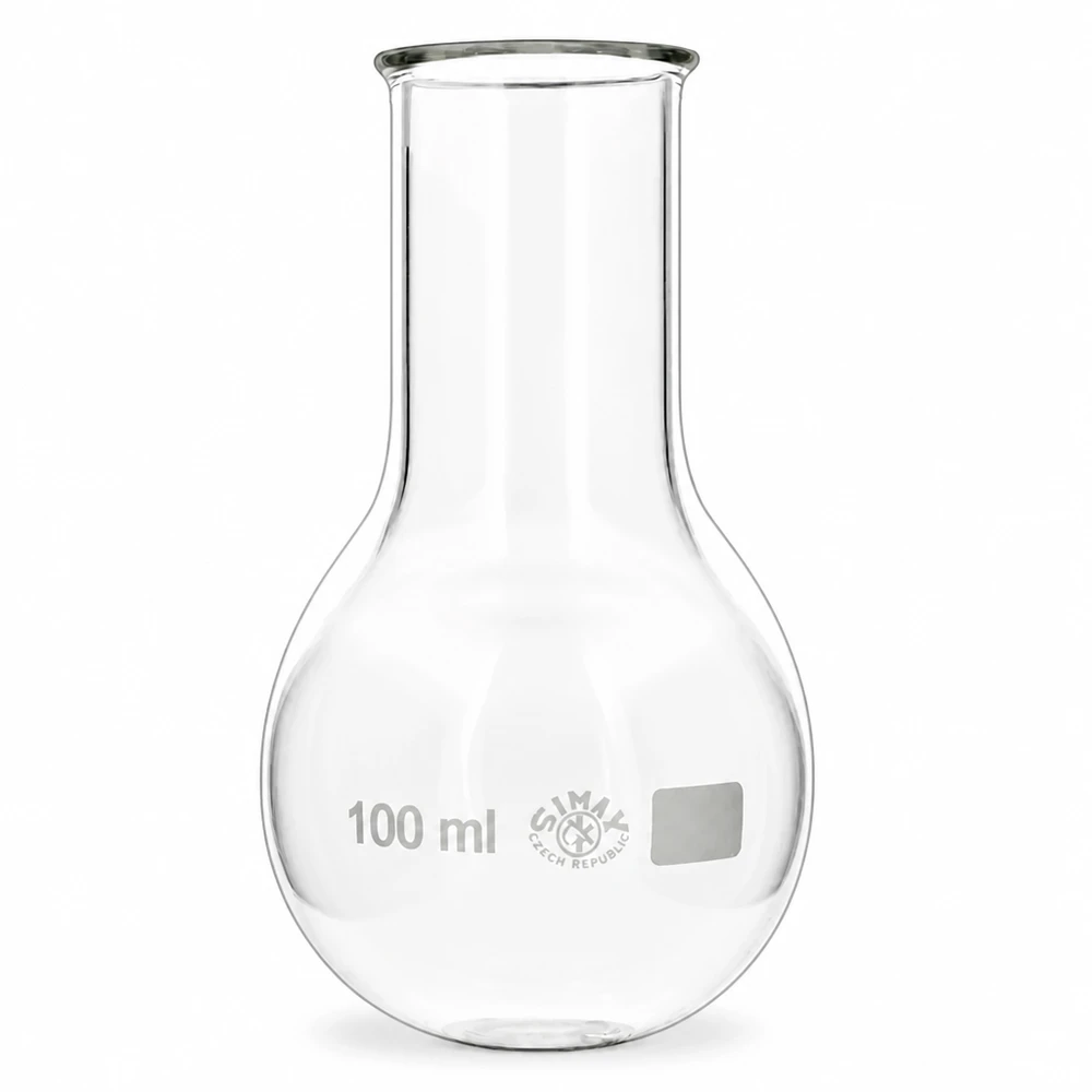 Rundkolv 100ml bred hals med rund botten Vidhalsad kolv med rund botten 100 ml med bred öppning för enkel påfyllning och rengöring i laboratoriet