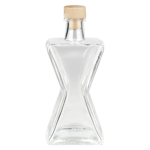 200 ml glasflaska Persiflage med kork med trähandtag UNiTWIST®