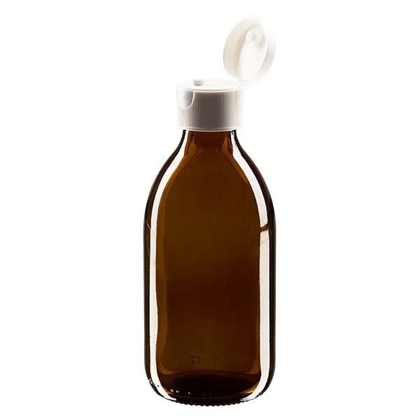 250 ml medicinflaska brun, med flip-top lock ApoGlas 250 ml medicinflaska brun, med flip-top lock ApoGlas