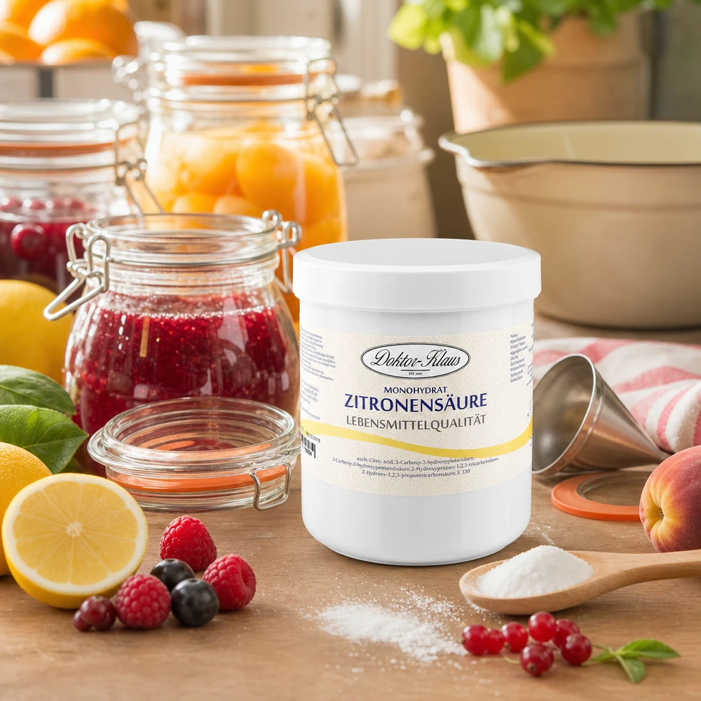 Citronsyra 500g Doktor-Klaus Citronsyra 500g Doktor-Klaus för tillverkning av sylt och konservering av frukt och bär