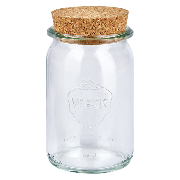 145ml cylinderburk WECK RR40 med kork natur