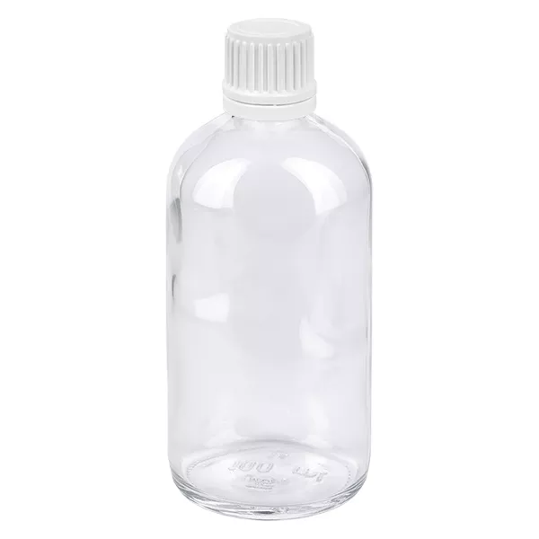 100ml flaska 11mm skruvkork vit med sabotageskydd ClearLine UT18/100 100ml flaska 11mm skruvkork vit med sabotageskydd ClearLine UT18/100