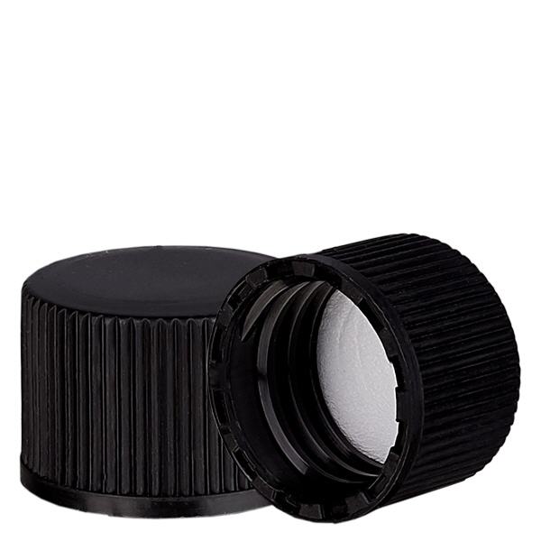 Svart skruvkork med PE-insats