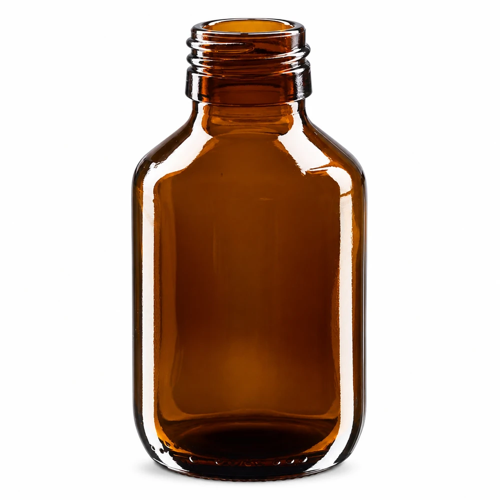 100ml medicinflaska brun, utan lock PP28 ApoGlas 100 ml medicinflaska brun av högkvalitativ ApoGlas utan lock PP28
