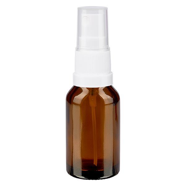 Apoteksflaska brun 15ml spraytillsats vit Apoteksflaska brun 15ml spraytillsats vit