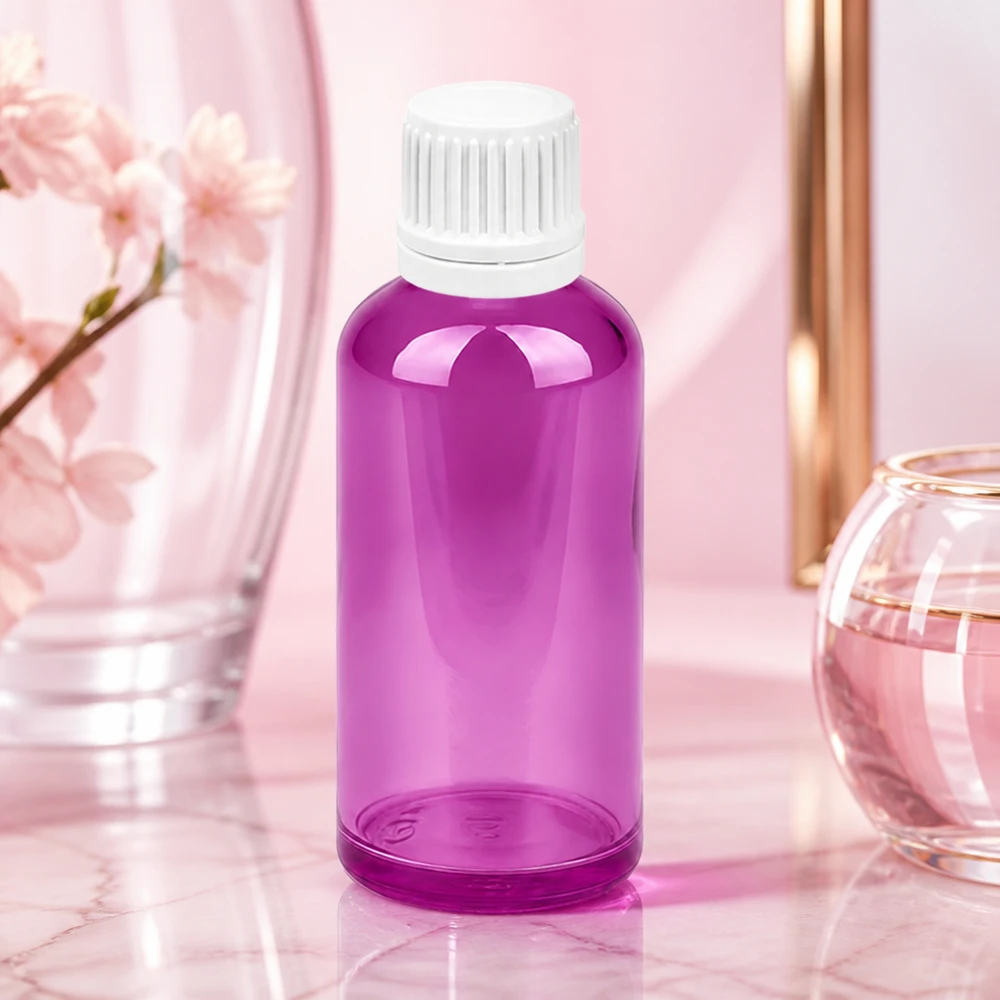 50 ml droppflaska i elegant violett färg med praktisk 0,7 mm doseringsöppning för exakt portionering