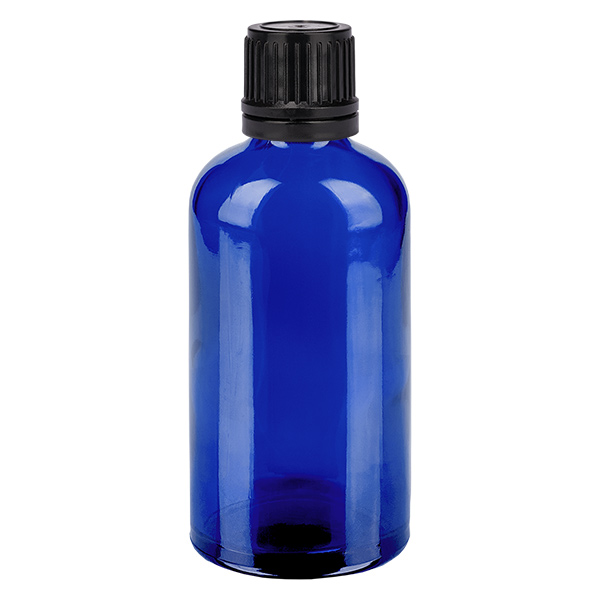 100 ml flaska 11mm skruvkork svart med manipulationsskydd BlueLine UT18/100