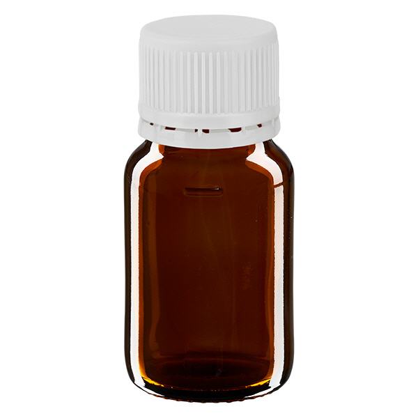 30 ml medicinflaska brun, vitt lock med manipuleringssäker ring ApoGlas 30 ml medicinflaska brun, vitt lock med manipuleringssäker ring ApoGlas