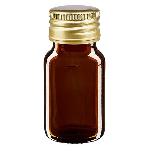 30 ml medicinflaska brun, med guldfärgat aluminiumlock ApoGlas 30 ml medicinflaska brun, med guldfärgat aluminiumlock ApoGlas
