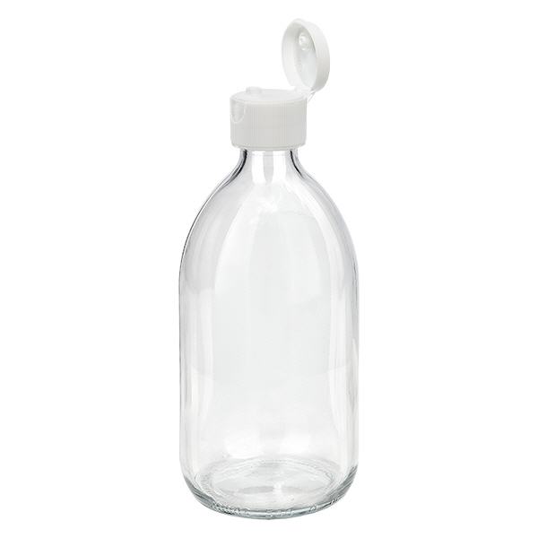 500ml medicinflaska klar, med flip-top lock ApoGlas 500ml medicinflaska klar, med flip-top lock ApoGlas