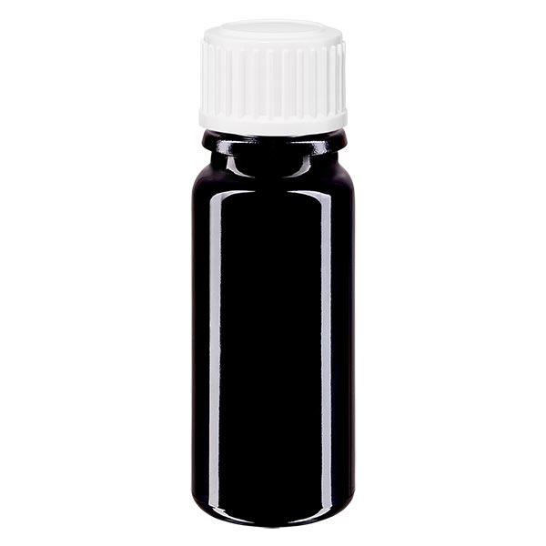 Apoteksflaska violett 10 ml skruvlock vita kulor standard Apoteksflaska violett 10 ml skruvlock vita kulor standard
