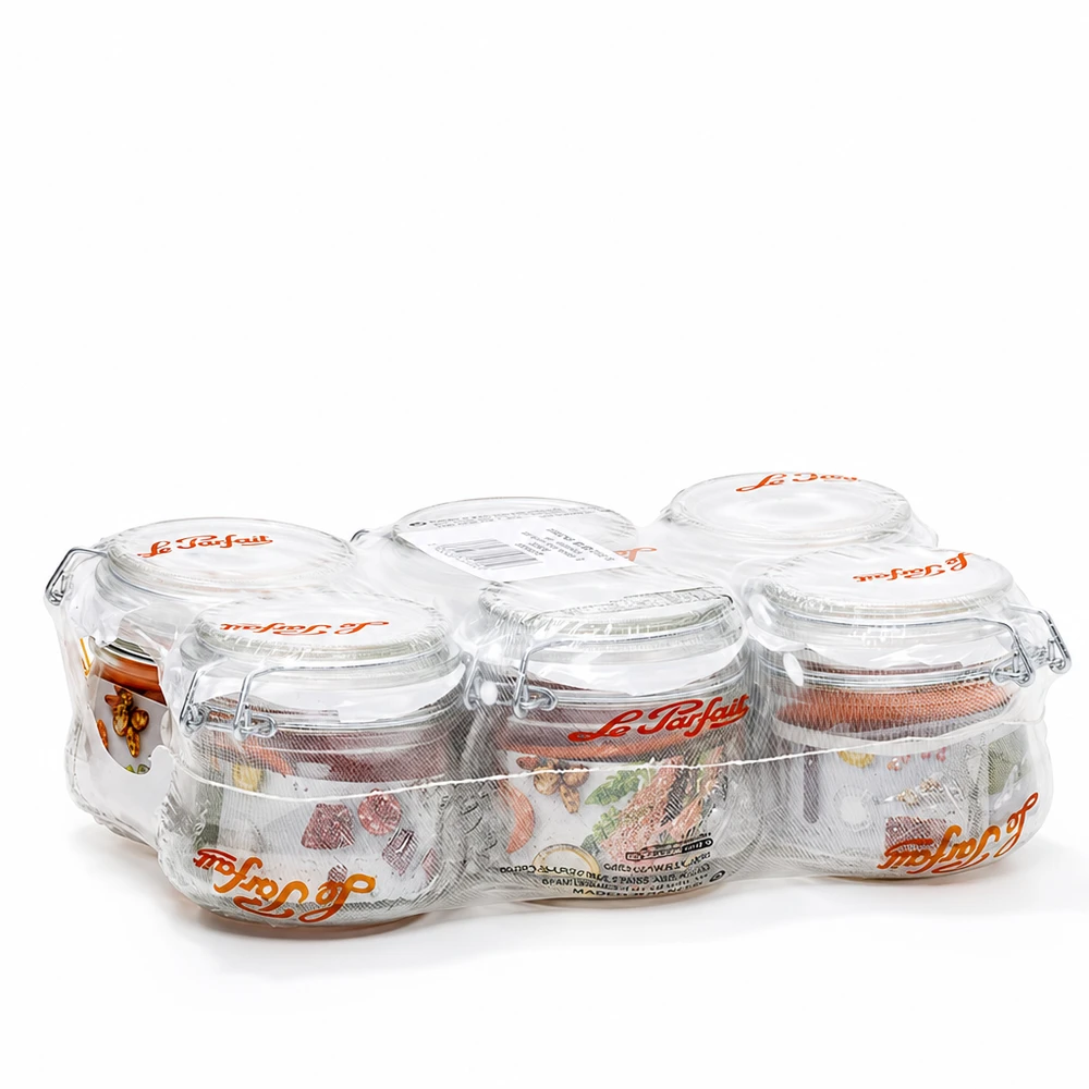 Le Parfait® burk 250 ml Ø70 mm förvaring 250 ml Le Parfait förvaringsburkar med svängbar topp i en uppsättning om 6 transparenta konserveringsburkar Super model