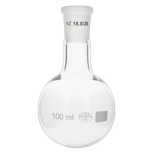 Kolv med rund botten 100ml med standard slipad fog (19/26)