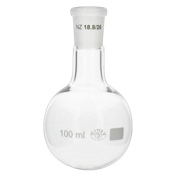 Kolv med rund botten 100ml med standard slipad fog (19/26) Kolv med rund botten 100ml med standard slipad fog (19/26)