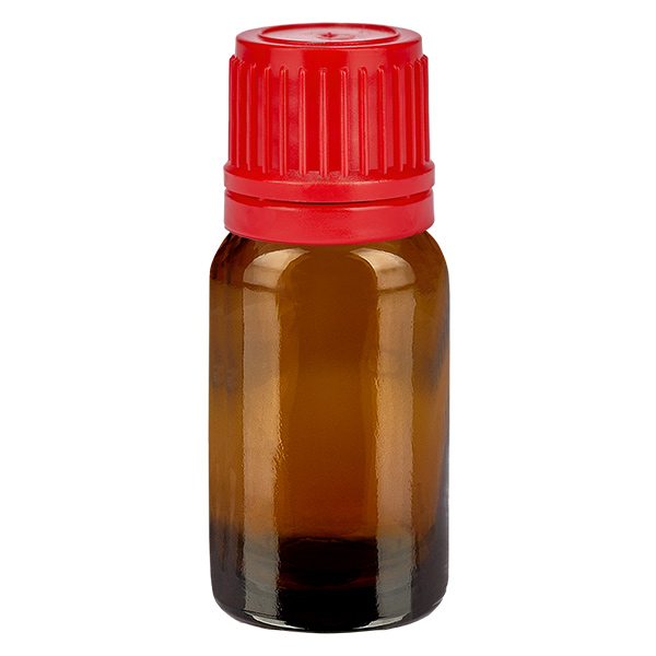 10ml flaska 11mm skruvkork röd sabotagesäker kapsyl BrownLine UT18/10