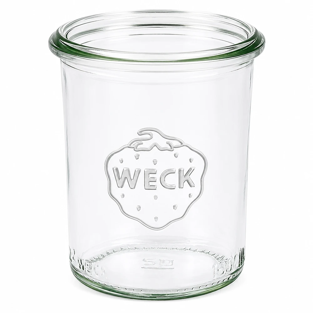 160ml Krossade glasögon WECK RR60 160 ml WECK RR60-glas med präglad logotyp genomskinlig konserveringsburk utan lock