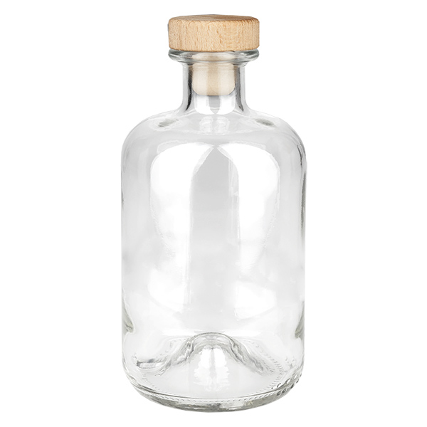 500 ml apoteksflaska Luna med kork med trähandtag UNiTWIST® 500 ml apoteksflaska Luna med kork med trähandtag UNiTWIST®