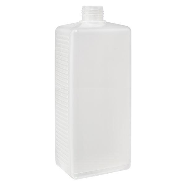1000 ml kvadratisk flaska PE natur, utan lock
