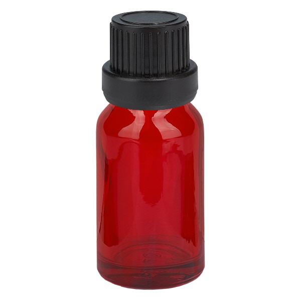 10ml flaska 11mm skruvkork svart med sabotageskydd RedLine UT18/10