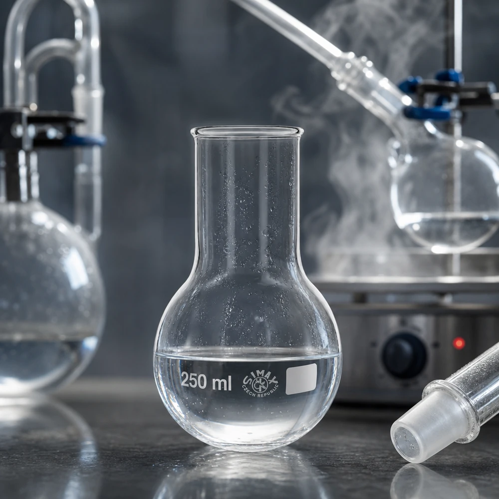 Höftkolv 250 ml bred hals 250 ml kolv med vid mynning Laboratorieutrustning med stabilt stativ för säkra kemiska experiment