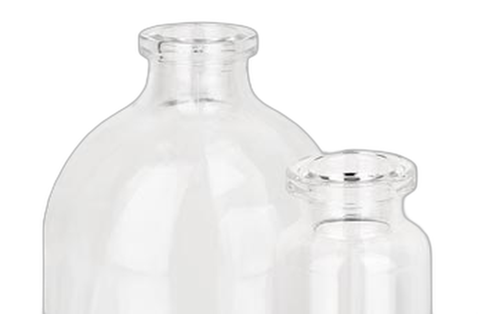 Injektionsflaskor i klart glas, 5 till 100 ml