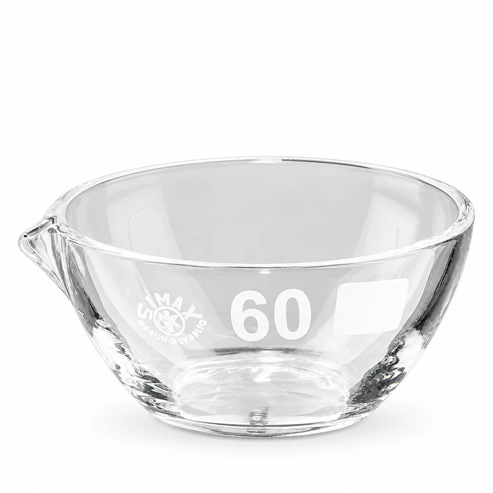 45ml indunstningsskål med pip borosilikat ø60mm 45 ml indunstningsskål av borosilikatglas med praktisk pip för laboratoriebruk